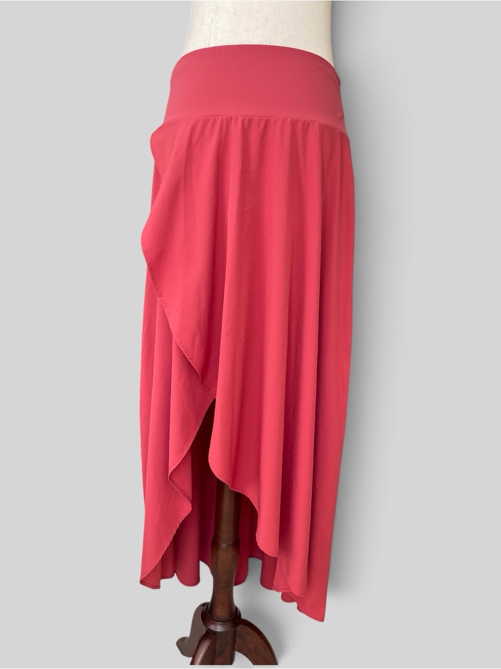 Halara High Low Ruffle Flowy Maxi Skirt Coral Pink L 12/14